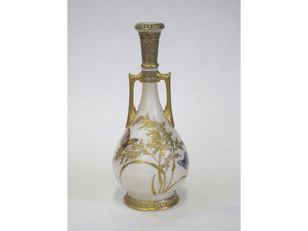 Appraisal: Royal Worcester spill vase decorated with butterflies