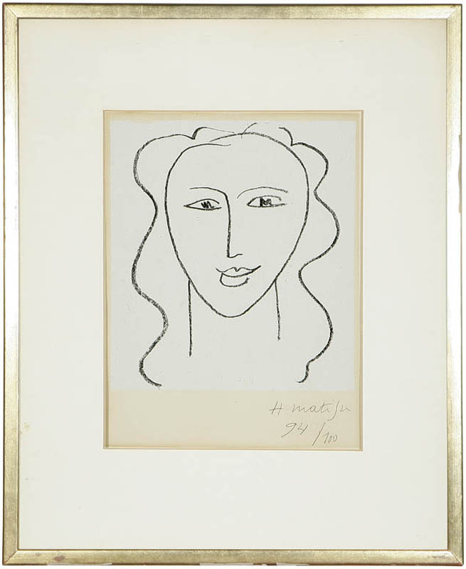 Appraisal: Henri Matisse - Henri Matisse - French Visage paper size