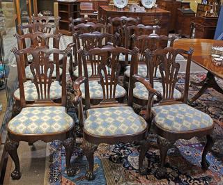 Appraisal: lot of English mahogany dining chairs executed in the Georgian