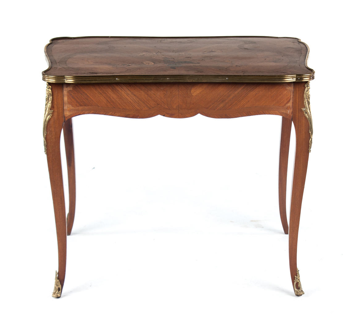 Appraisal: Louis XV style marquetry inlaid du milieu table flat top