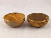 Appraisal: A pair of Chinese hardstone bowls with yellow metal applied