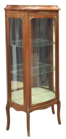 Appraisal: French Louis XV style mahogany vitrine th c shaped top