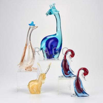 Appraisal: MURANO Four animal figures Italy gold-foil donkey three ducks and