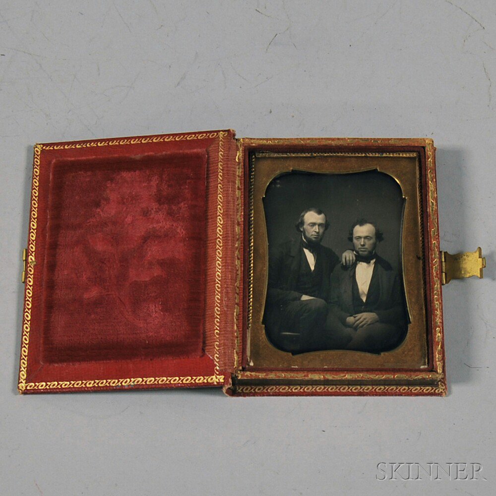 Appraisal: Quarter-plate Daguerreotype Portrait of Two Brothers one with a beard