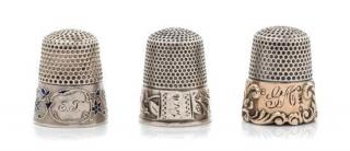 Appraisal: Three American Silver Thimbles Ketcham McDougall New York NY comprising