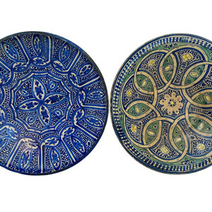 Appraisal: Two Large Mexican Pottery Bowls Diameter of larger inches