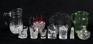 Appraisal: lot of Stemware and tableware group including tumblers with etched