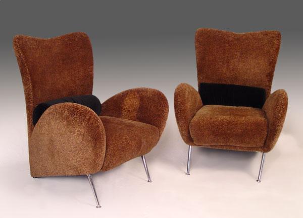 Appraisal: PAIR MODERN LEOPARD PRINT CHAIRS '' h x '' x