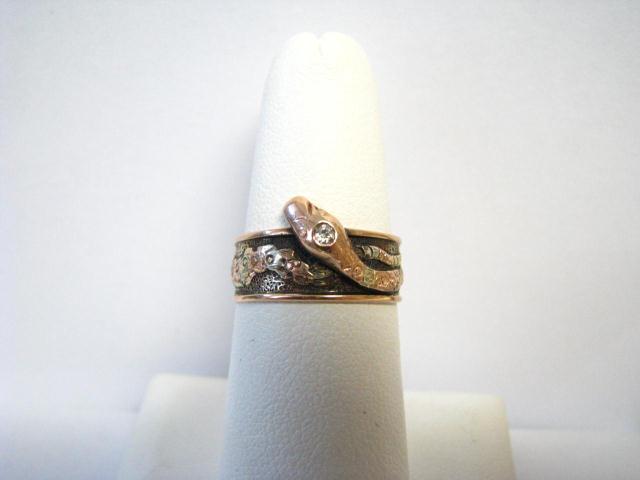 Appraisal: Victorian gold serpent ring rose and yellow gold with mine