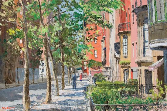 Appraisal: PETER HAYWARD American - A Chelsea New York Street Scene