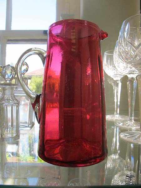 Appraisal: VICTORIAN RUBY CLEAR GLASS JUG