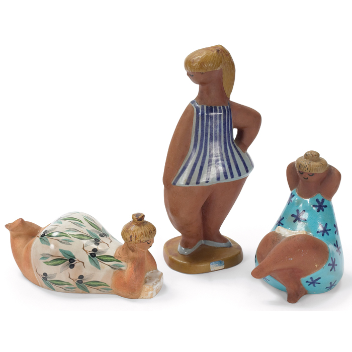 Appraisal: Lisa Larson figures three for Gustavsberg Sweden Collection Beata Dora