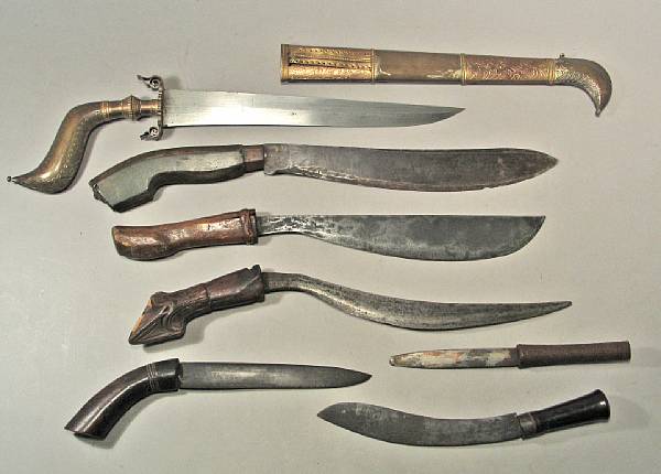 Appraisal: A lot of ten assorted Asian and ethnographic edged weaponsearly