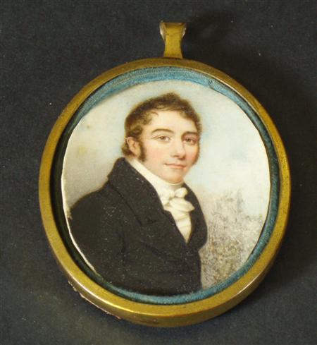 Appraisal: An oval Regency portrait miniature of a gentleman After Andrew