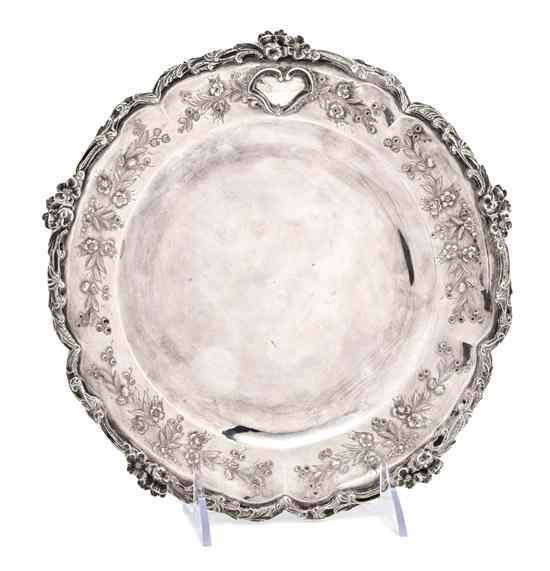 Appraisal: A French Silver Charger Emile Delaire Paris of circular form