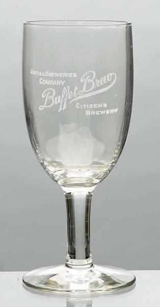 Appraisal: United Breweries Co Acid-Etched Beer Glass For Buffet Brew Beer