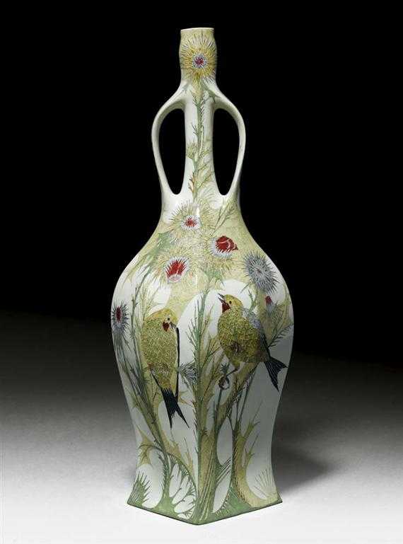 Appraisal: ROZENBURG EGGSHELL VASE circa Glazed porcelain Base and neck restored