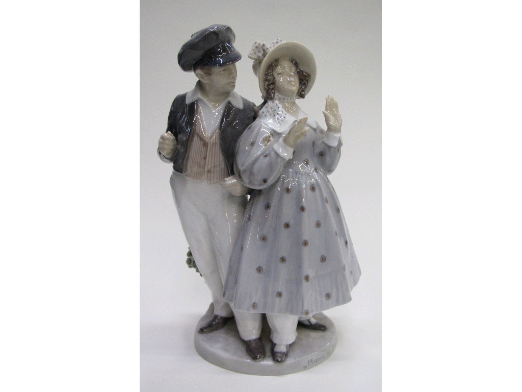 Appraisal: Royal Copenhagen figure group of a man and woman