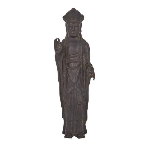 Appraisal: A Bronze Figure of a Standing Bodhisattva Maitreya Goryeo Second