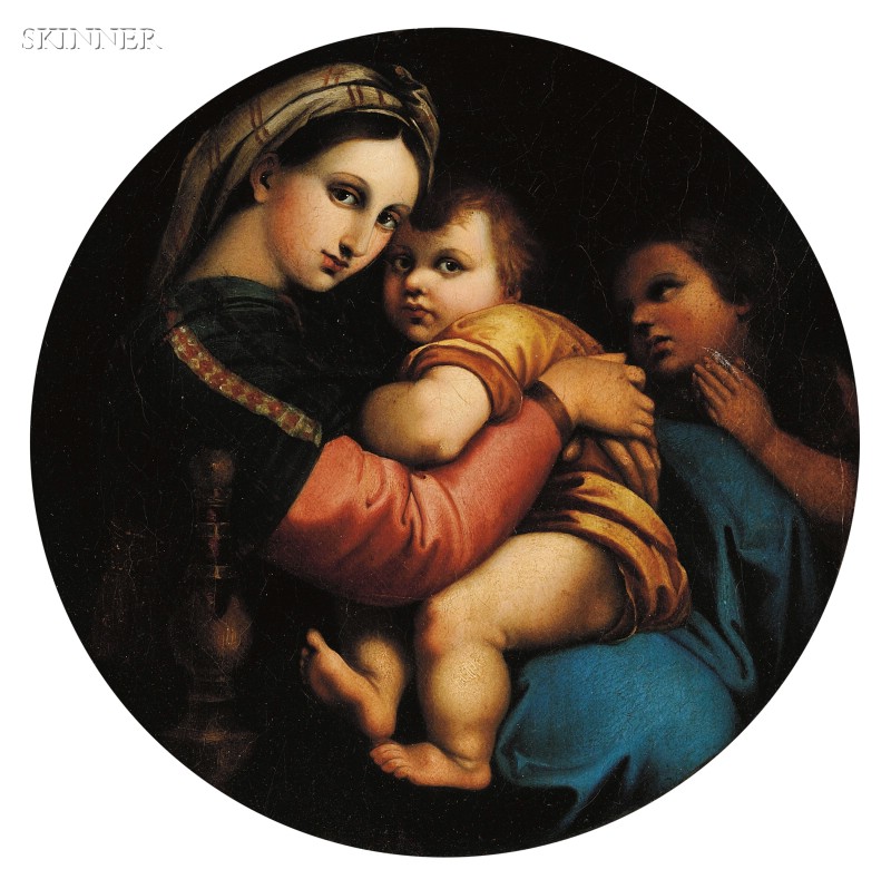 Appraisal: After Raphael Italian - Madonna della Sedia Unsigned Oil on