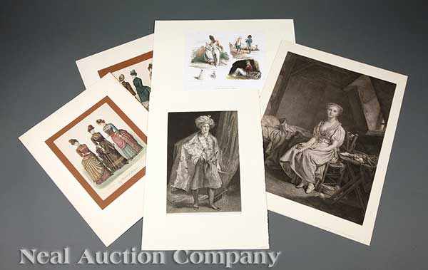 Appraisal: A Group of Antique Continental Prints of Costumes Fashion and