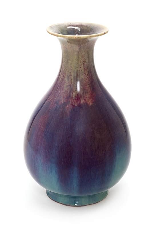 Appraisal: A Flambe Glazed Porcelain Vase Yuhuchunping Height inches A Flambe