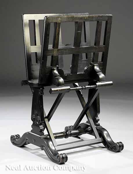 Appraisal: A William IV Ebonized Adjustable Portfolio Rack mid- th c