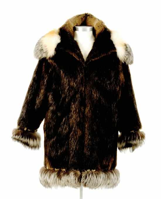 Appraisal: Mink coat by Alaska Fur Gallery hooded brown mink coat