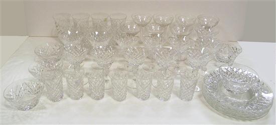 Appraisal: Hawkes signed cut crystal ''Delft Diamond'' pattern including seven tumblers