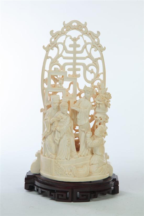 Appraisal: IVORY FIGURAL GROUP China nd quarter- th century Family group