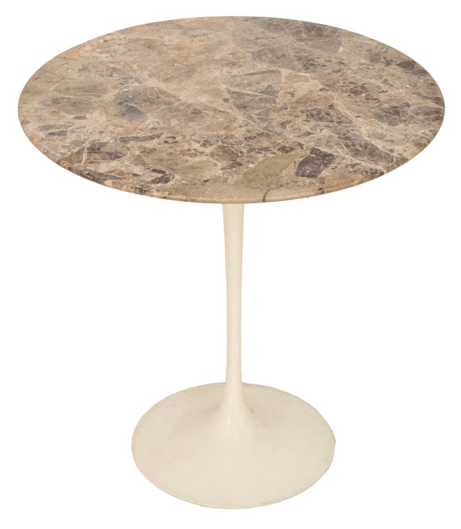 Appraisal: EERO SAARINEN KNOLL TULIP SIDE TABLE W MARBLE TOP Eero