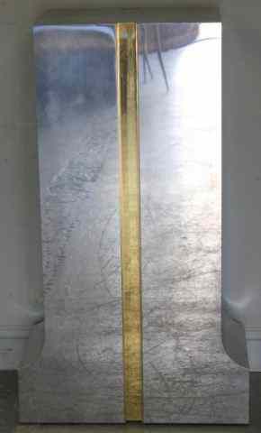 Appraisal: Karl Springer Midcentury Brass Steel Pedestal Nice style and shape