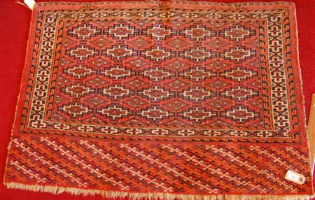 Appraisal: A Tekke juval early th century the red field with