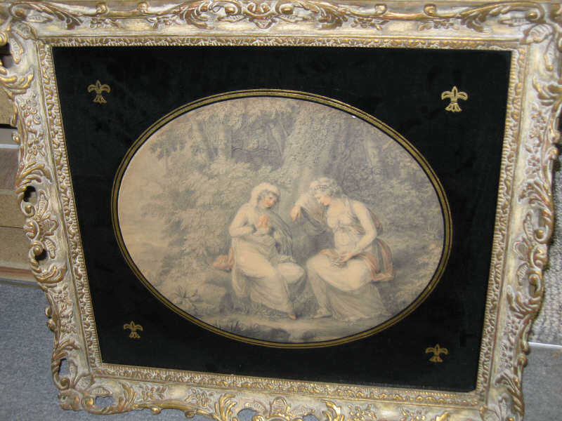 Appraisal: CONTINENTAL SCHOOL TH CENTURY Two woman seated in verdant landscape