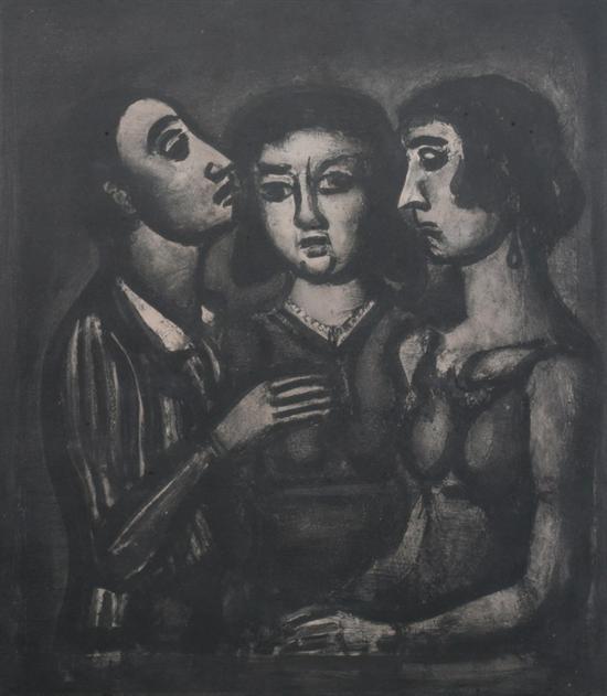 Appraisal: GEORGES ROUAULT French - AUGURES FROM MISERERE etching and aquatint