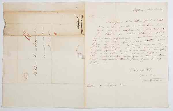 Appraisal: Autographs and Manuscripts Thaddeus Stevens Abolitionist Congressman ALS Thaddeus Stevens