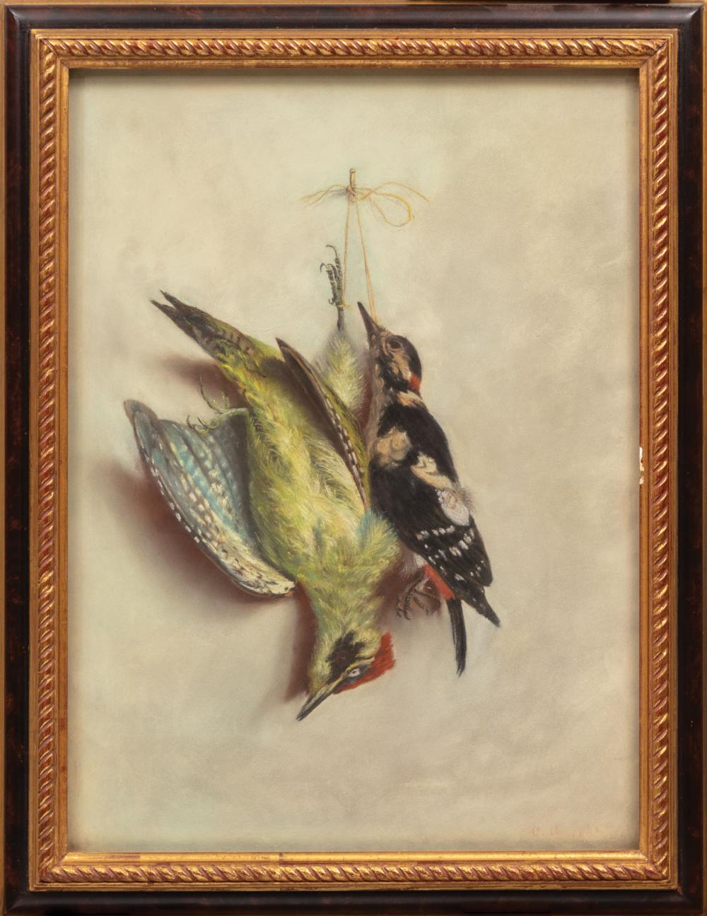 Appraisal: Louis C Girault American New Orleans d Nature Morte Woodpeckers