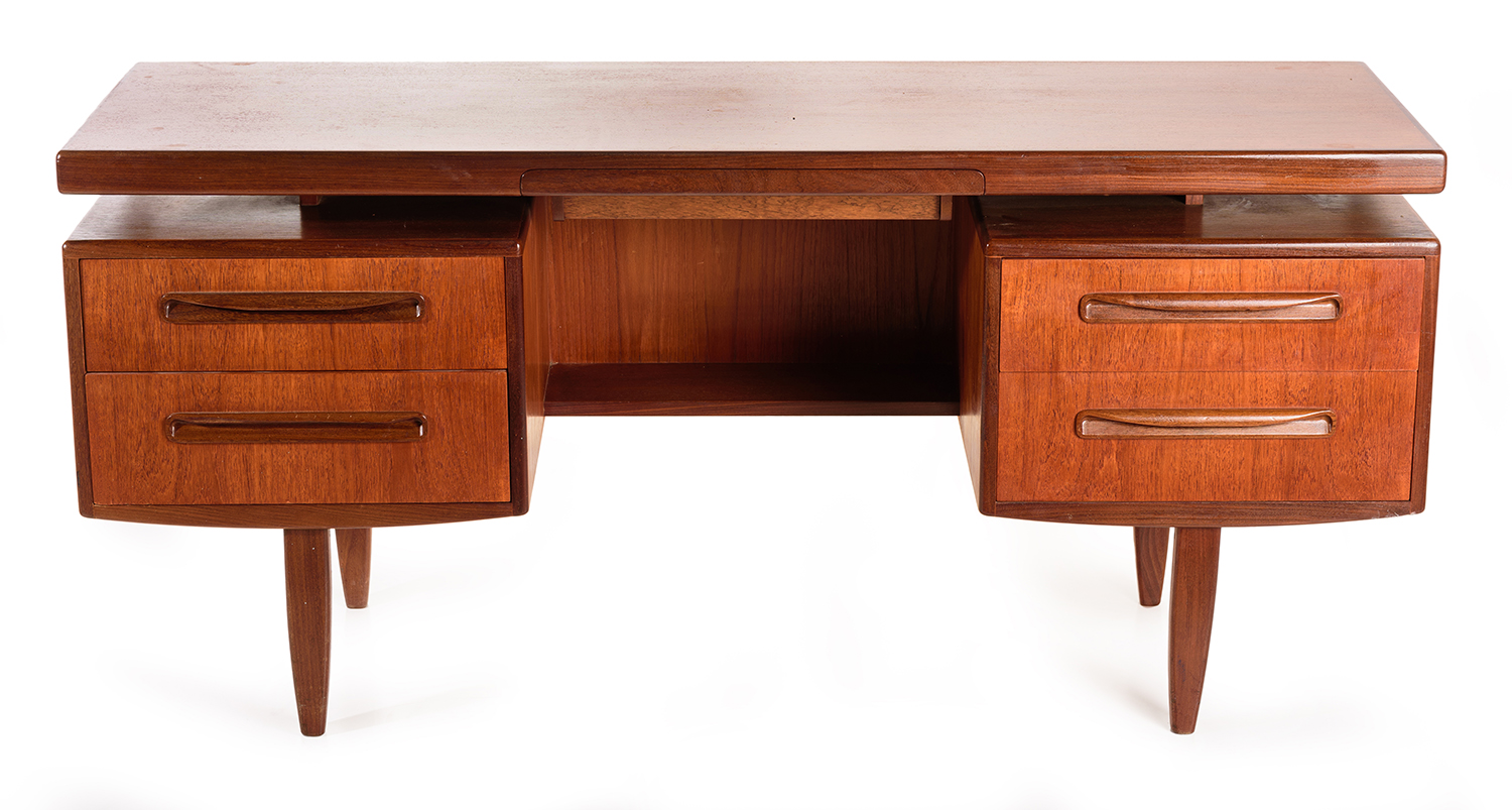 Appraisal: G PLAN DESK WITH DOUBLE SIDE DRAWERS England c s