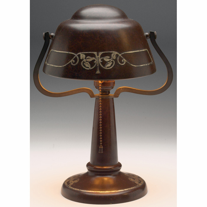 Appraisal: Heintz lamp sterling on bronze applied floral designs good original