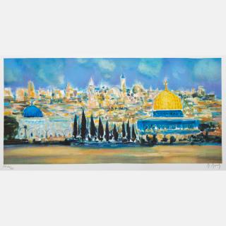 Appraisal: Marcel Mouly - Jerusalem Lithograph Signed lower right and numbered