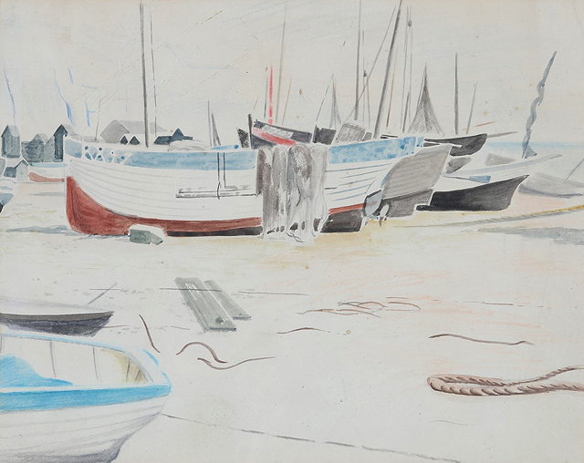 Appraisal: ATTRIBUTED TO GUY SEYMOUR WARRE MALET - Fishing boats inscribed