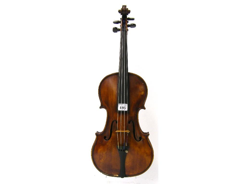 Appraisal: Early th century English violin labelled Daniel Mullan Manchester Fecit