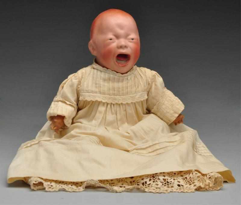 Appraisal: Rare Screaming Character Baby Description German bisque flange head incised