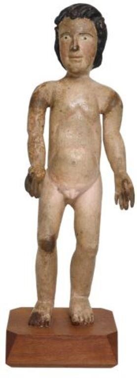 Appraisal: Santo figure Christ Child th c polychrome painted carved wood