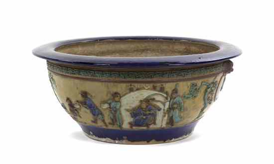 Appraisal: A Minton Style Ceramic Jardiniere having a cobalt rim and