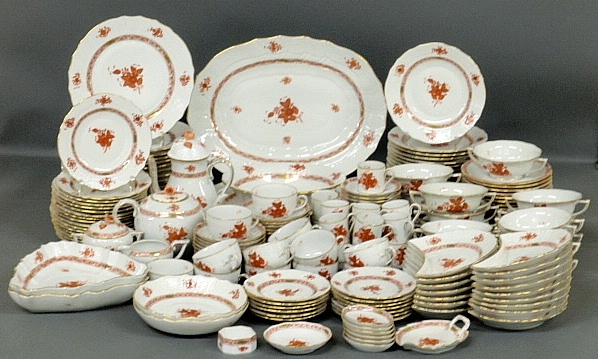 Appraisal: - Massive china dinner service by Herend Hungary with handpainted