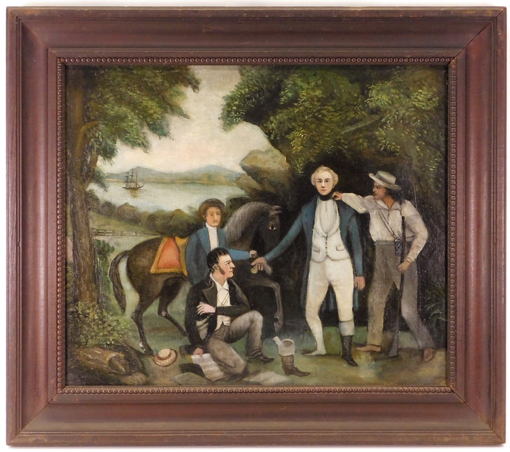 Appraisal: EARLY CAPTURE OF MAJOR ANDRE COLONIAL PAINTING United States Circa