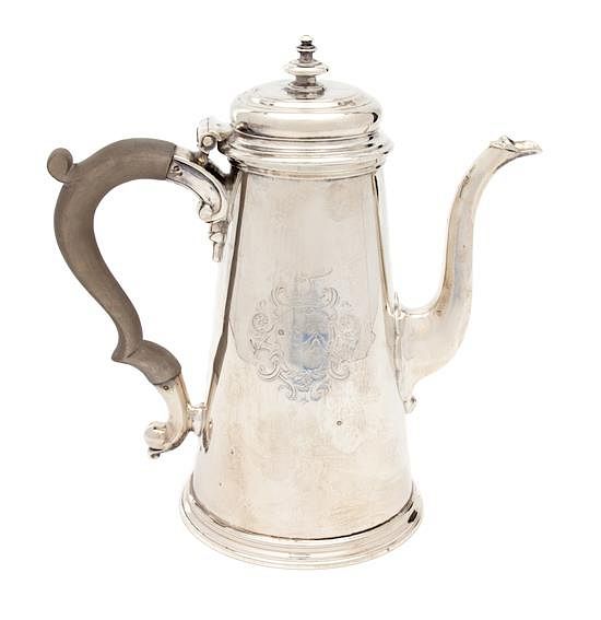 Appraisal: A George II Silver Coffee Pot Jonathan Swift London having