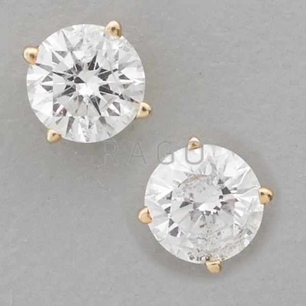 Appraisal: CTS TW DIAMOND STUD EARRINGS Condition Report