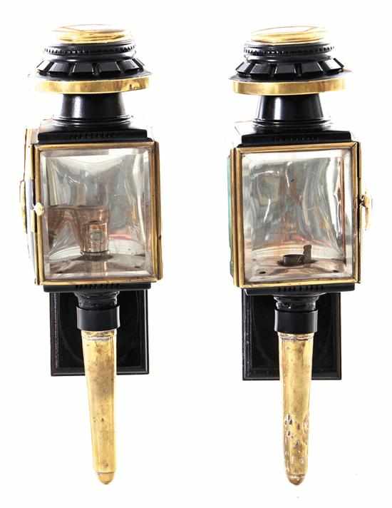 Appraisal: Pair American carriage lanterns late th century probably G Cowles